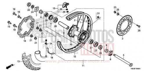 HINTERRAD CRF250RXK de 2019