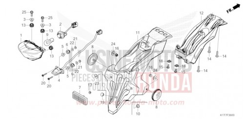HECKLEUCHTE/KENNZEICHENBELEUCHTUNG CRF300LAP de 2023