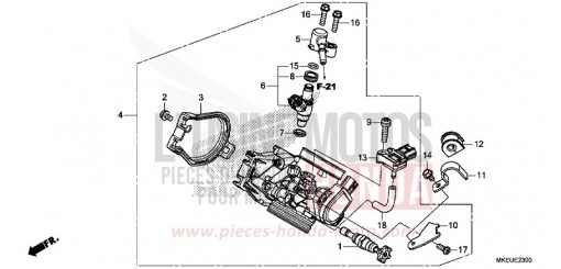 DROSSELKLAPPENGEHAEUSE CRF450LK de 2019