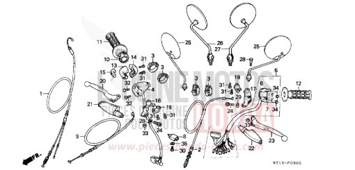 HEBELGRIFF/KABEL/SCHALTER MTX125RWD de 1983