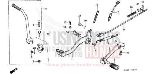 SCHALTPEDAL/BREMSPEDAL/KICKSTARTER-ARM MTX125RWF de 1985