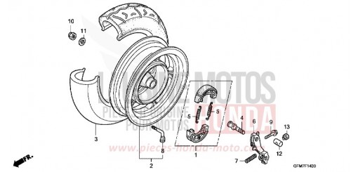 HINTERRAD NHX110WHA de 2010