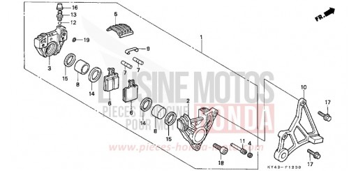 HINTERRAD-BREMSSATTEL NSR125RM de 1991