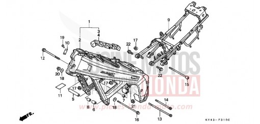 RAHMENKOERPER NSR125RL de 1990