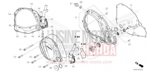KURBELGEHAEUSEABDECKUNG/WASSERPUMPE CRF450RXS de 2025