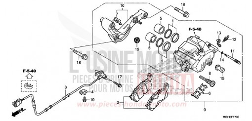 HINTERRAD-BREMSSATTEL VFR1200XE de 2014