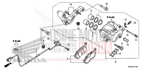 HINTERRAD-BREMSSATTEL VFR1200XG de 2016