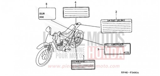 WARNETIKETT XR100R3 de 2003