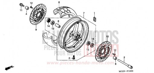 VORDERRAD CB900F5 de 2005