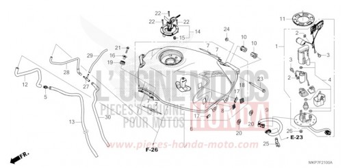 KRAFTSTOFFTANK/KRAFTSTOFFPUMPE CB500XAN de 2023