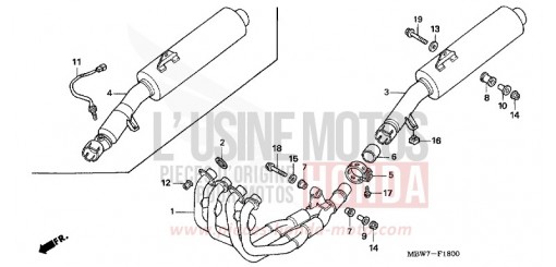 ABGAS-SCHALLDAEMPFER CBR600F6 de 2006