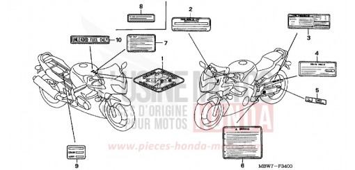 WARNETIKETT CBR600F5 de 2005