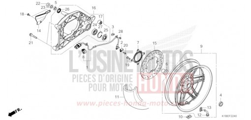 HINTERRAD/SCHWINGE NSS350AR de 2024
