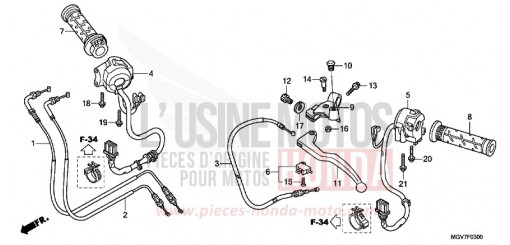 HEBELGRIFF/SCHALTER/KABEL CBR600FC de 2012