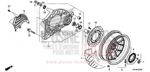 HINTERRAD/SCHWINGE NSS300AD de 2013