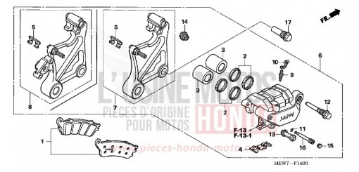 HINTERRAD-BREMSSATTEL NT700VA8 de 2008