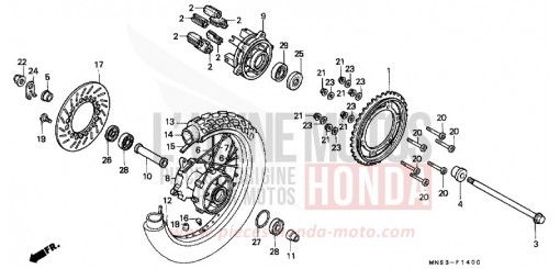HINTERRAD NX650K de 1989