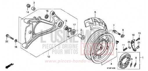 HINTERRAD/SCHWINGE PES125RA de 2010