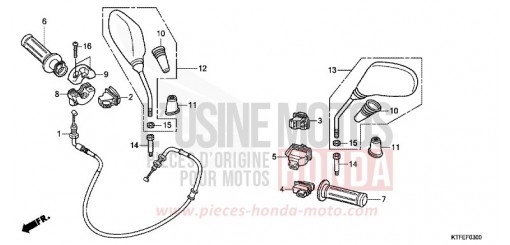 COMMUTATEUR/CABLE/MIROIR SH150C de 2012