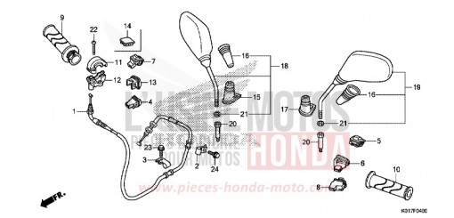 COMMUTATEUR/CABLE/MIROIR SH150DD de 2013