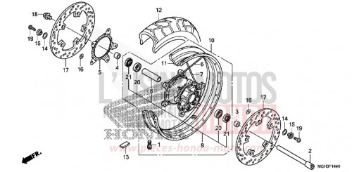 VORDERRAD VFR1200XDC de 2012