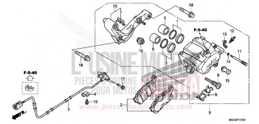 HINTERRAD-BREMSSATTEL VFR1200XDC de 2012