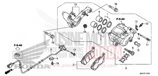 HINTERRAD-BREMSSATTEL VFR1200XDLF de 2015