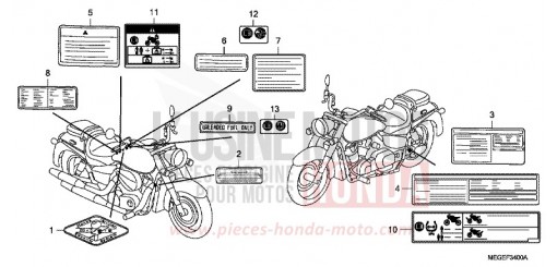 WARNETIKETT VT750CA9 de 2009