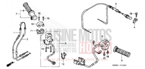 COMMUTATEUR/CABLE VTR1000F5 de 2005