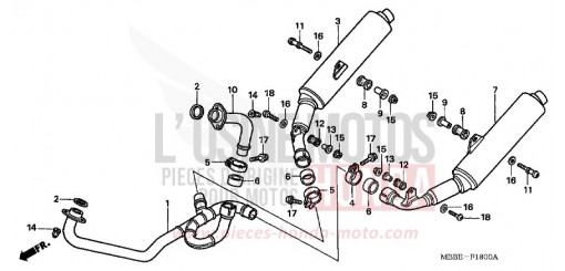 ABGAS-SCHALLDAEMPFER VTR1000F5 de 2005