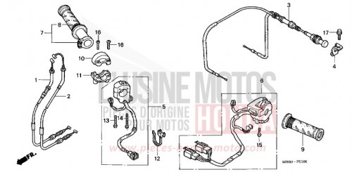 COMMUTATEUR/CABLE VTR1000F3 de 2003
