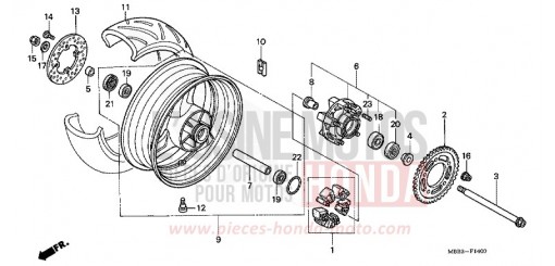 HINTERRAD VTR1000F3 de 2003
