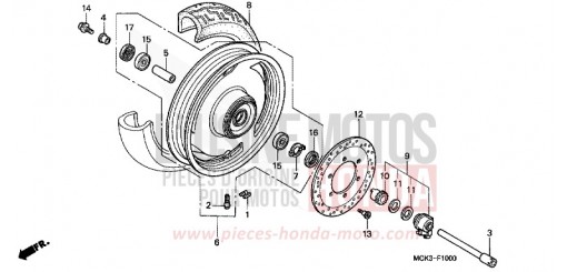VORDERRAD VT1100C22 de 2002