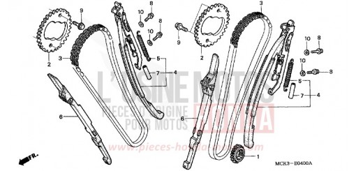 NOCKENWELLENKETTE/SPANNVORRICHTUNG VT1100C22 de 2002