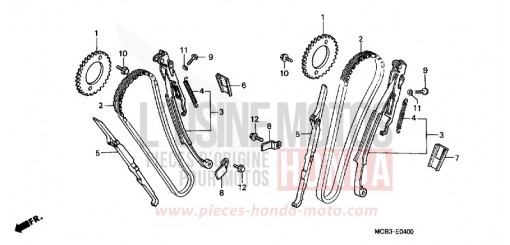 NOCKENWELLENKETTE/SPANNVORRICHTUNG XL650VY de 2000