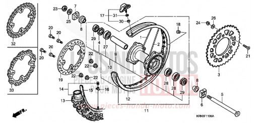 HINTERRAD CRF250R4 de 2004