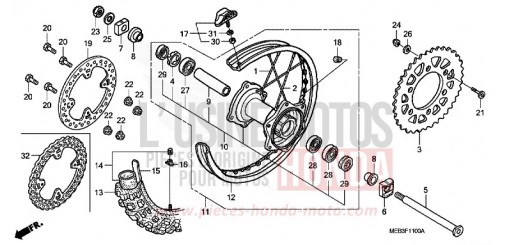 HINTERRAD CRF450R2 de 2002