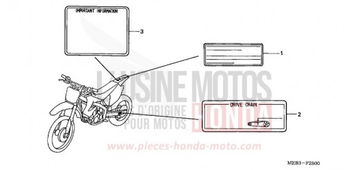 WARNETIKETT CRF450R4 de 2004