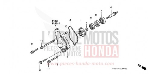 WASSERPUMPE CRF450R6 de 2006