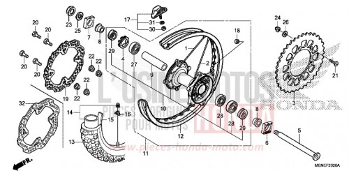 HINTERRAD CRF450RE de 2014
