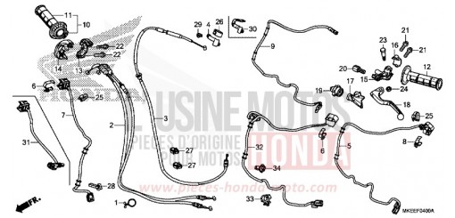 HEBELGRIFF/SCHALTER/KABEL CRF450RK de 2019