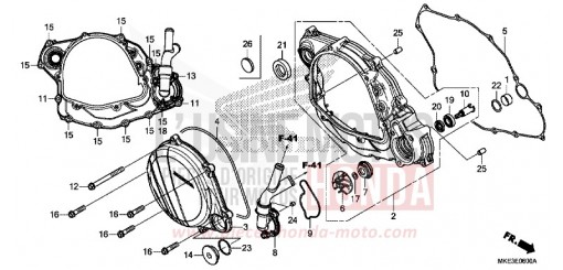 KURBELGEHAEUSEABDECKUNG/WASSERPUMPE CRF450RXH de 2017