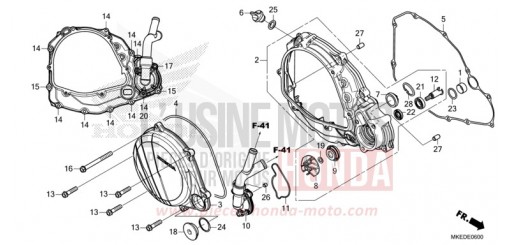KURBELGEHAEUSEABDECKUNG/WASSERPUMPE CRF450RXM de 2021