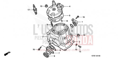 ZYLINDER/ZYLINDERKOPF CR125R1 de 2001