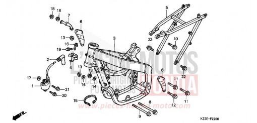 RAHMENKOERPER CR250R1 de 2001