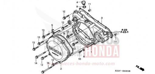KURBELGEHAEUSEABDECKUNG CR250R5 de 2005