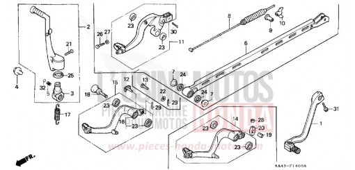 SCHALTPEDAL/BREMSPEDAL/KICKSTARTER-ARM CR250RG de 1986