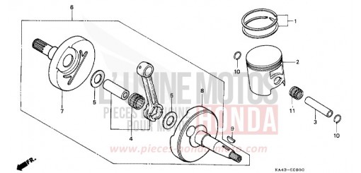 KURBELWELLE/KOLBEN CR250RJ de 1988