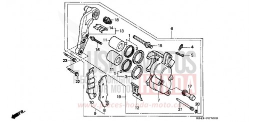 VORDERRAD-BREMSSATTEL CR125RL de 1990