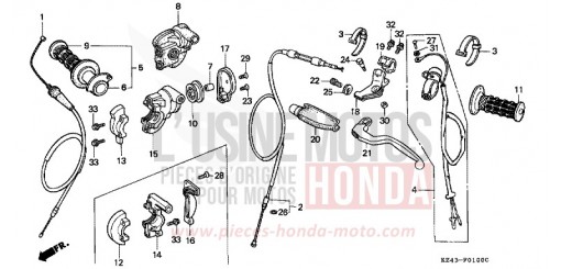 HEBELGRIFF/SCHALTER/KABEL CR125RP de 1993
